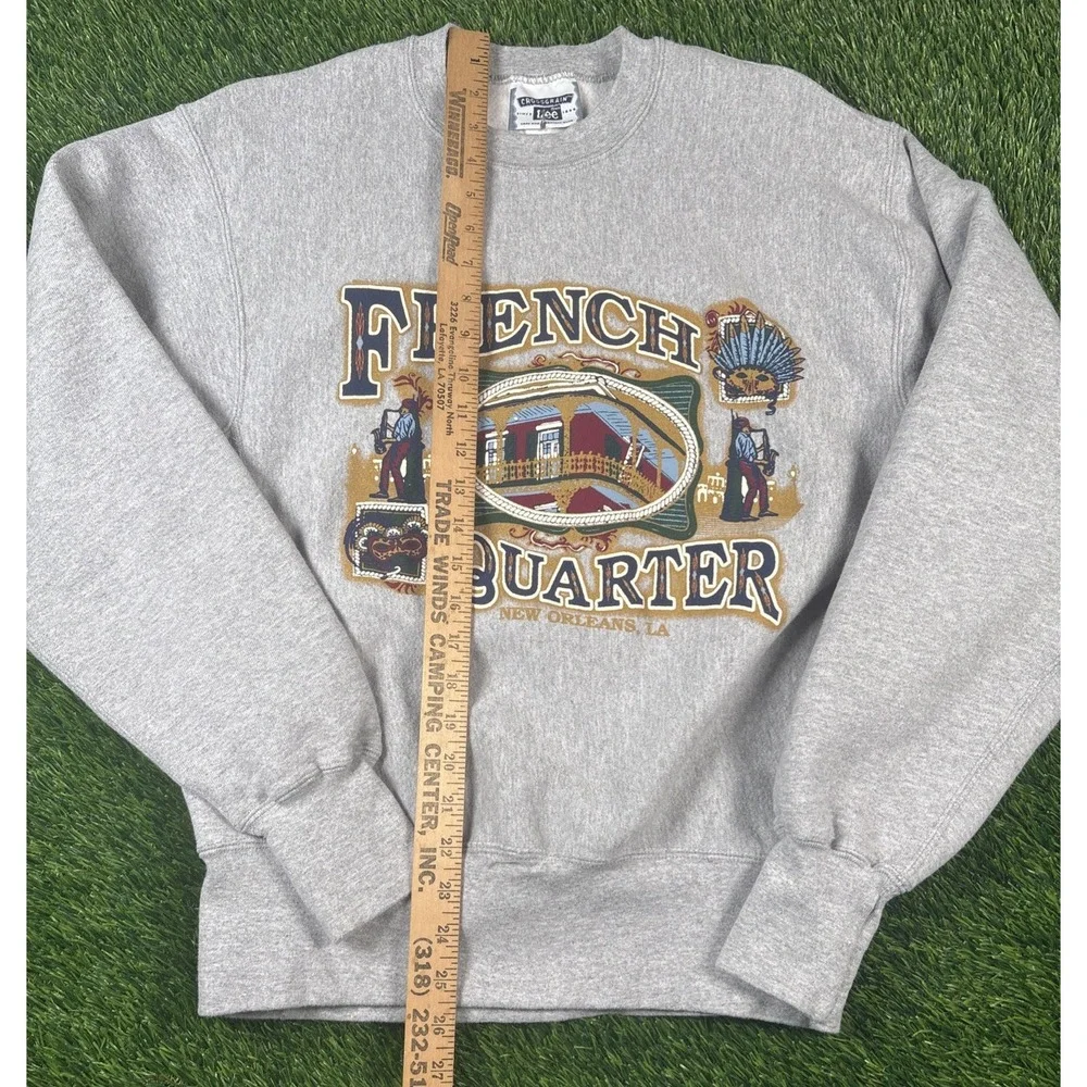 VTG 90s New Orleans French Quarter Jazz Sweatshirt Sz M Crewneck LEE Cross Grain